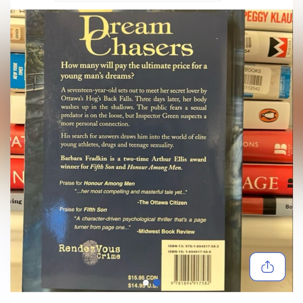 Dream Chasers by Barbara Fradkin Paperback Book EUC - Picture 2 of 4